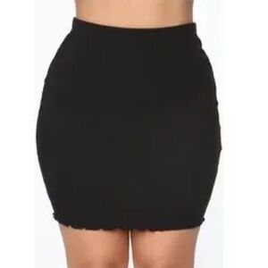 ASOS DESIGN mini skirt with lettuce hem black size 2